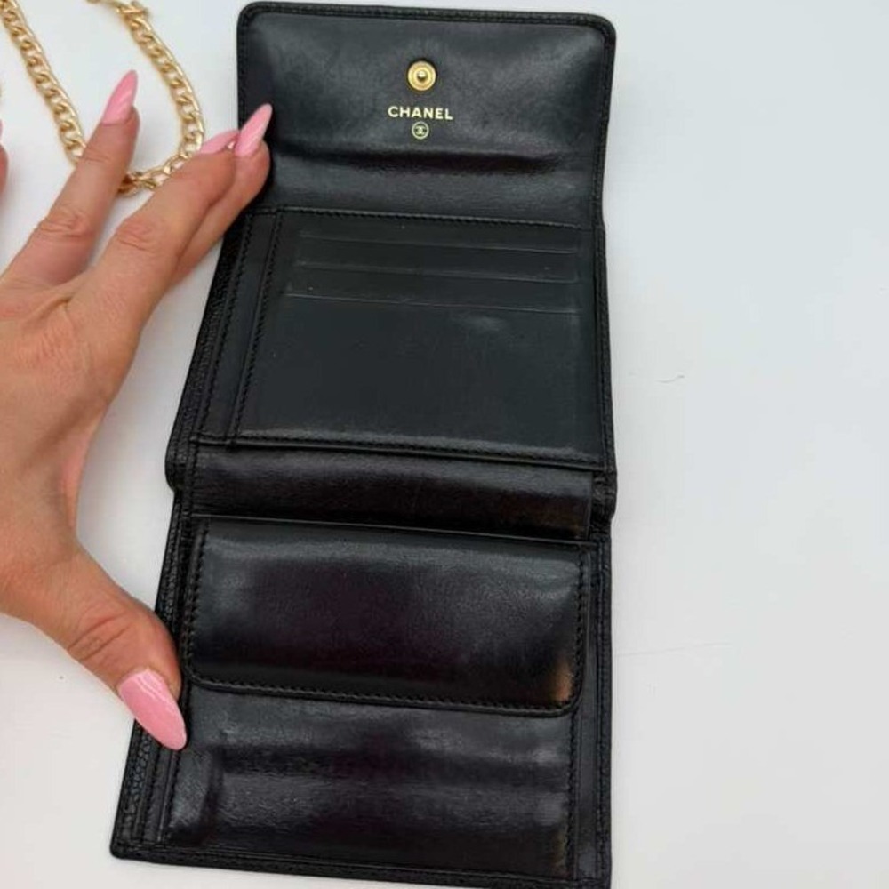 Chanel CC Black Caviar Leather Wallet Authentic Vintage With Certificate - Picture 5 of 16